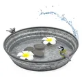 Vogel Tränke Metall verzinkt - 36 cm - Garten Deko Wasser Schale Mini Zier Teich