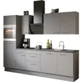 Optifit Küchenzeile Optikoncept Mats ohne E-Geräte 270 cm Basaltgrau