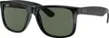 Ray-Ban Sonnenbrille Justin 4165 601/71 Glänzend Schwarz Grun
