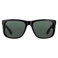 Ray-Ban Sonnenbrille Justin 4165 601/71 Glänzend Schwarz Grun