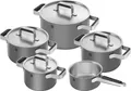 Zwilling Topf-Set Pure, Edelstahl 18/10 (Set, 5-tlg., 3 Kochtöpfe (16, 20 & 24 cm), Bratentopf 20 cm, Stieltopf 16 cm), Stay-Cool-Griffe, 3-lagige Bodentechnologie