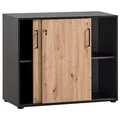 MÖBELPARTNER Schiebetürenschrank Aino, 701867 schwarz 2 Fachböden 100,1 x 41,0 x 83,6 cm