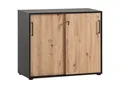 Mid.you Aktenschrank, Schwarz, Eiche Artisan, Holzwerkstoff, 2 Fächer, 100.1x83.6x41 cm, Beimöbel erhältlich, abschließbar, Arbeitszimmer, Aktenschränke
