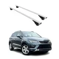 OMAC Dachträger Querträger für Seat Ateca 2016-2026 – Abschließbar – Max. 75 kg – 2 Stangen Silber