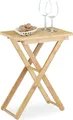 Relaxdays Beistelltisch klappbar, Bambus Holz, Klapptisch klein, rechteckig, HBT: ca. 52 x 40 x 31 cm, natur