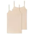 Schiesser 2P 95-5 Organic Cotton Spaghetti Top Beige Ökologische Baumwolle 38 Damen