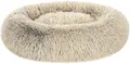 Weiches Hundebett, waschbar, Ø 70 cm, Plüsch, Khaki