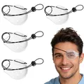 BOGCLEE 4 Stück Transparent Augenklappen Medizinisch, Transparentes belüftete Augenschild, Kunststoff-Augenschutz Klare Augenklappe, Atmungsaktiv Medizinische Augenschild Mit Verstellbarem Seil