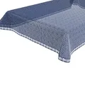 BEAUTEX Moa Weichschaum Tischdecke mit Fransen, Garten, Balkon, Terrasse, Camping - Rund 140 cm, Blau