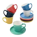 6 Espressotassen Bunt Keramik Espresso Mokka Cups Tassen Untertassen 70ml Set