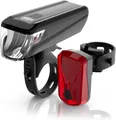 DANSI Fahrradleuchten-Set StVZO LED-Fahrradlicht I Rad-Licht vorne & hinten+Akku