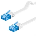 Patchkabel weiss 1m flach U/UTP CAT6a DSL-/Netzwerk Ethernet-Kabel 500MHz RJ45
