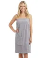 LAYNENBURG Premium Saunakilt Damen mit Knopfverschluss - 100% Baumwolle – Öko-Tex 100 - Frauen Saunatuch - Frottee Sauna-Handtuch, Kilt mit Gummizug für Wellness, Spa & Sauna(XL-XXL hellgrau)