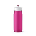 Emsa 518085 Squeeze Sport-Trinkflasche | 0,6 Liter Fassungsvermögen | Ohne BPA | 100% auslaufsicher und spülmaschinengeeignet | Robust und stylisch | Pink/ Weiß