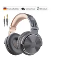 OneOdio Pro-10 Kopfhörer mit Kabel, 50mm Treiber, Grau Gold, Geschlossene DJ