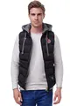 Blackrock Herren Outdoor-Weste - Slim-Fit - Abnehmbare Kapuze und Stehkragen - Moderne Stepp-Weste - Schwarz XL