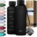 KIVY Trinkflasche 650ml [BPA FREI] Auslaufsicher & Spülmaschinenfest - Wasserflasche für Kinder & Erwachsene - Water Bottle Small - Trinkflasche Schwarz - Tritan Flasche für Kohlensäure geeignet