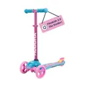 HUDORA Scooter Flitzkids 2.0 I Stabiler Kinderscooter mit großer Trittfläche I Höhenverstellbarer & transportierbarer Mini-Dreirad-Roller für bis zu 50kg I Dreiradscooter aus Aluminium für Kinder