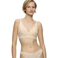 Triumph Bügelloser BH Amourette Charm Strech-Spitze, tiefer V-Ausschnitt beige 70