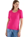 Damen Basic T-Shirt mit Rundhals in Unifarbe