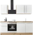 KOCHSTATION Küchenzeile Florida mit 38mm starker Arbeitsplatte, Breite 220 cm, wahlweise mit E-Geräten, Soft-Close-Funktion