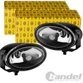 2x HELLA HALOGEN FERNSCHEINWERFER SATZ OVAL SCHWARZ 12V | 1FA 008 283-011
