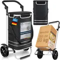 Dimono® Einkaufstrolley Klappbarer 3 in1 Trolley zum Einkaufen; 56 Liter inkl. Kühlfach; Transportwagen Shopping-Trolley Einkaufswagen Einkaufstasche (Schwarz)