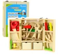 LEAN TOYS Spiel Kleines Heimwerker-Set Holz-Werkzeugkasten 35-tlg.