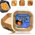 120 Stück Backpapier für Heißluftfritteuse 4,5L-8L, 20-24cm Airfryer Backpapi...