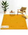 carpetfine Wollteppich Gabbeh Uni Quadratisch Gelb 150x150 cm | Moderner Teppich für Wohn- und Schlafzimmer