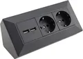 ChiliTec 2-fach Steckdosenblock+ 2x USB,anthrazit Mehrfachsteckdose