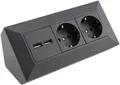 2-fach Steckdosenblock 2x USB anthrazit Powerblock Aufbau 2x Steckdosen USB 3,1A