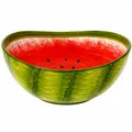Lashuma Handgemachte Obstschale Melone, Servierschale aus Italienischer Keramik in Melonenoptik, Runde Salatschüssel 24 cm