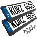 2 Kennzeichenhalter kurz 46 x 11cm Auto Nummernschildhalter Kurze Kennzeichenhalterung 460mm x 110mm Kurzer Kennzeichenhalter (Carbon - Optik)