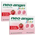 neo-angin junior Halstabletten mit leckerem Erdbeergeschmack | lindern Halsschmerzen & beruhigen die gereizte Schleimhaut | für Kinder ab 4 Jahren | mit Isländisch Moos | 2 x 24 Lutschtabletten