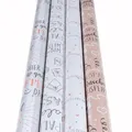 4 Rollen Geschenkpapier Set 70x200cm Geburtstag Weiß Braun Freunde Liebe Happy Verpackung Geschenk-Papier
