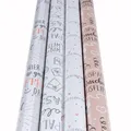 4 Rollen Geschenkpapier Set 70x200cm Geburtstag Weiß Braun Freunde Liebe Happy