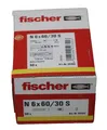 Fischer 50355 Nageldübel 6x60/30S,Nylondübel mit verzinkter Senkkopfschraube,100
