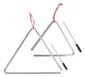 XDrum Triangel Starter Set mit Schlägel - 2x Triangle für Kinder und Musikalische Früherziehung - Schlaginstrument mit 15cm (6") und 25cm (10") Größe und Klöppel - Stahl Rhythmusinstument