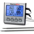 Digitales Grill-Thermometer Edelstahl Sonde Backlit Küchen Temperatur 300°C