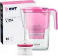 BWT Wasserfilter Kanne Vida Pink 2,6 Liter – mitgelieferte Kartusche filtert nicht nur Kalk, Chlor, Blei und Kupfer sondern reichert Ihr Leitungswasser zusätzlich mit Magnesium an