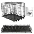 Mucola Anrichte Hundetransportbox Faltbar Drahtkäfig Hund Transportbox Gitterbox Katze (Einzelstück, Premium-Transportkäfig), Faltbar schwarz 75 cm x 80.5 cm