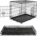 Mucola Drahtkäfig faltbar Hundetransportbox Hunde Transportbox Transportkäfig Gitterbox Hundekäfig - 120 x 80,5 x 75 cm Schwarz