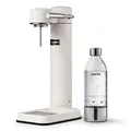 Aarke Carbonator 3, Wassersprudler aus Edelstahl im modernen Mattweiß Finish mit BPA-freier 1L PET-Flasche, Sprudelwasserbereiter für Leitungswasser, kompatibel mit 60L CO2-Zylindern
