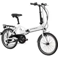 Schiano E-Sky E Bike Klapprad 20 Zoll Pedelec 280Wh Elektrofahrrad 7 Gänge E Fahrrad Klappfahrrad Faltrad - Weiß