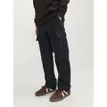 Jack & Jones Junior Cargohose JPSTKANE praktisch, pflegeleicht, lässig unifarben, modisch, relaxed fit, Web schwarz 158