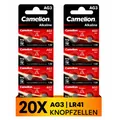 20x Camelion AG3 LR41 Knopfzelle 1.5V | L736 392 GP192 V3GA G3 Batterien für Uhr