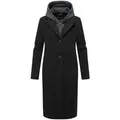 Navahoo Langmantel Kekstraum 14 Damen Mantel in Woll-Optik mit herausnehmbarem Sweat-Einsatz schwarz XL (42)