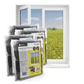 EASYmaxx Fliegengitter Fenster | Moskitonetz, Montage ohne Bohren | zuschneidbarer Insektenschutz Fenster bis 150 x 180 cm | Mückenschutz | Fliegennetz Klettband selbstklebend [4 Stück]