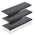 3er Set Stufenmatten Gummi 65x25cm Treppen Anti-Rutsch Teppich für Außen Outdoor